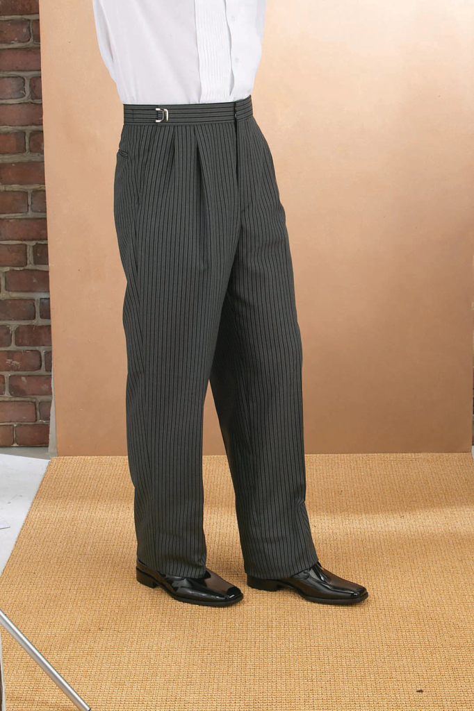 Cutaway Pants Gray Striped Wool Blend Hickey Striped Morning Trousers