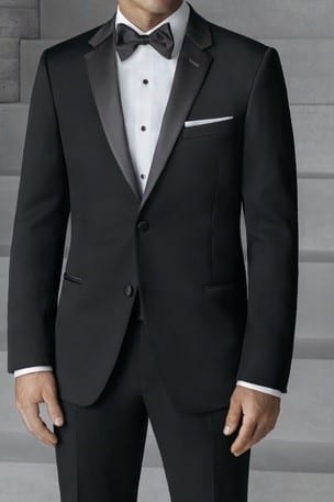 MEN'S WEARHOUSE BLACK By Vera Wang Black Notch Lapel Tux Wedding Tuxedo |  The Knot