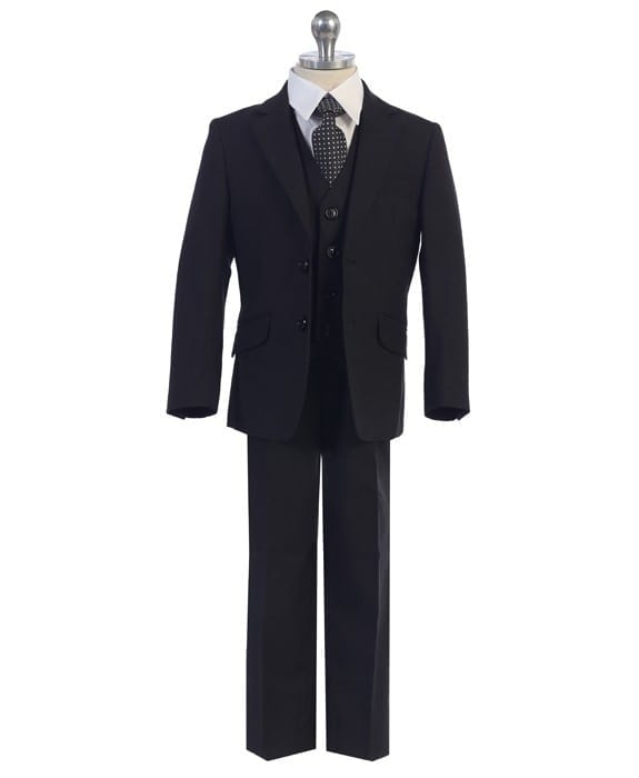 Baby Toddler & Boy Wedding Recital Prom Formal Tuxedo Suit Black size S M L-20 