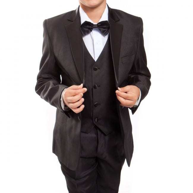 Boys and Teen Tuxedo High End 2Button Microfiber Ring Bearer BLACK Tuxedos Online