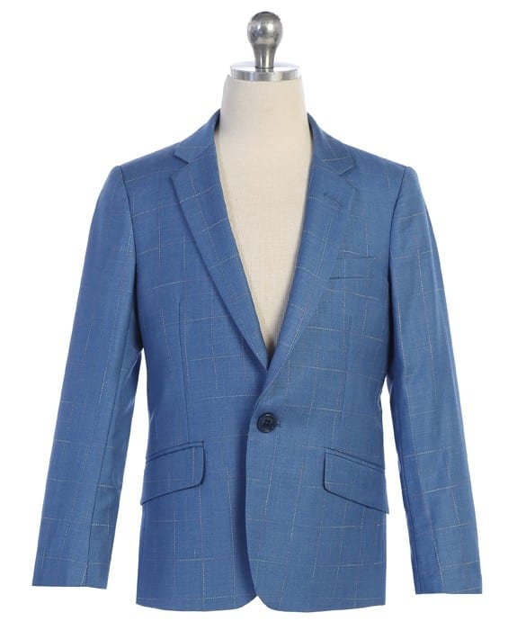 Boys Light Blue Checker Plaid Sports Coat- Blazer- Holiday- Wedding ...