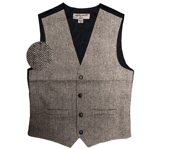 Mens Brown Rustic Slim Fit Wool Tweed Vest with inner pocket Brown ...