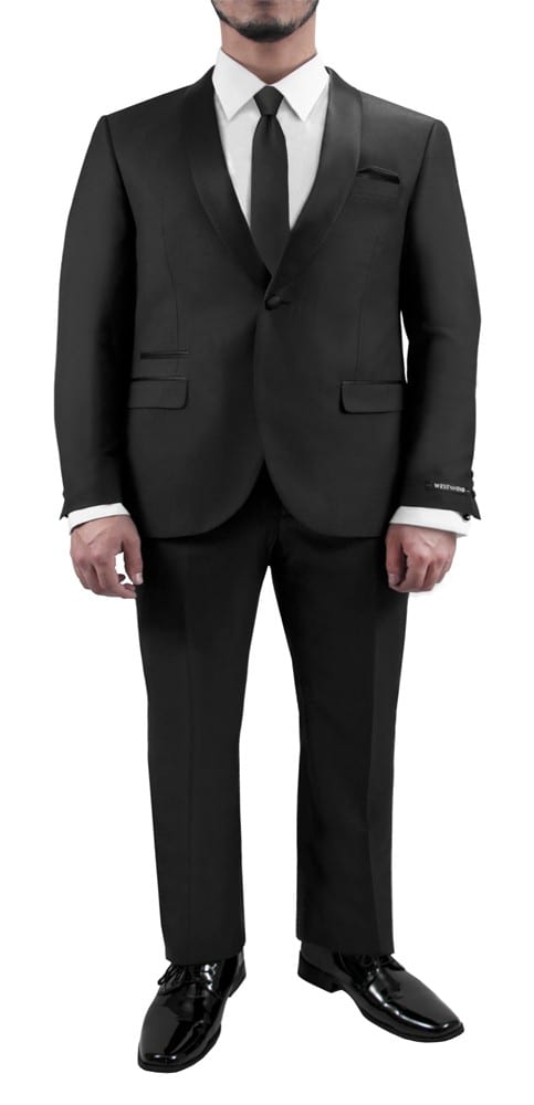 & Tie Wedding Prom 44L 44L Black La Strada Two Button Tuxedo with Pants Vest 