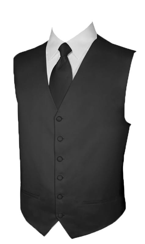 Satin Black Tuxedo Suit Vest