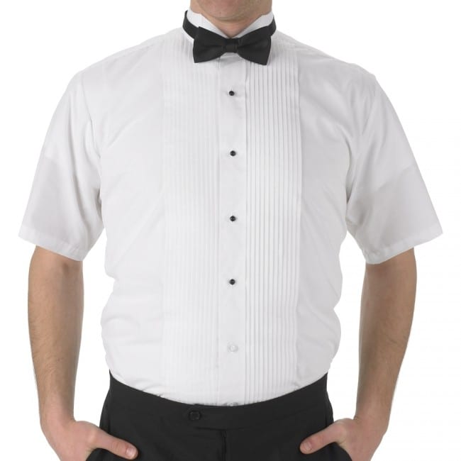 Short Sleeve Tuxedo Shirt Mens White ...