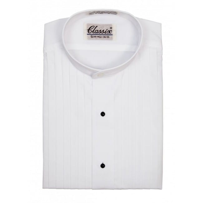 mandarin collar tuxedo shirt