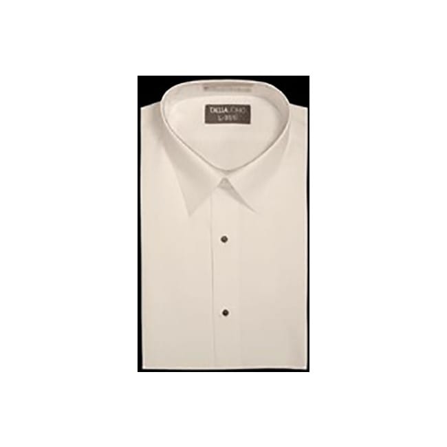 Men's Western White Tuxedo Shirt with Laydown Collar Black Snaps,16/36 
