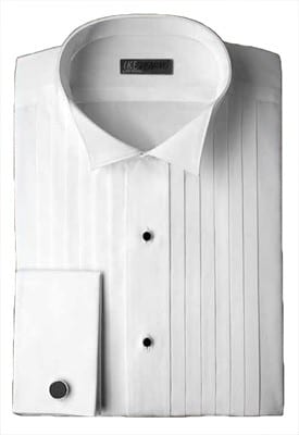 New 100% Cotton Large Mens Wing Collar White Tuxedo Shirt Butterfly Tip Wedding 