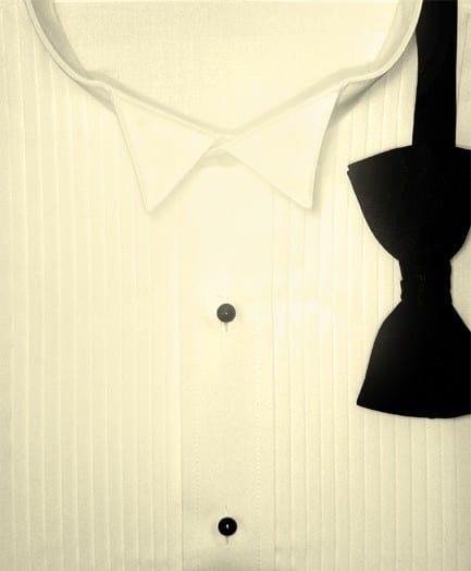 Ivory Wing Collar with 1/2 Inch Pleats Tuxedo Shirt by Cristoforo 