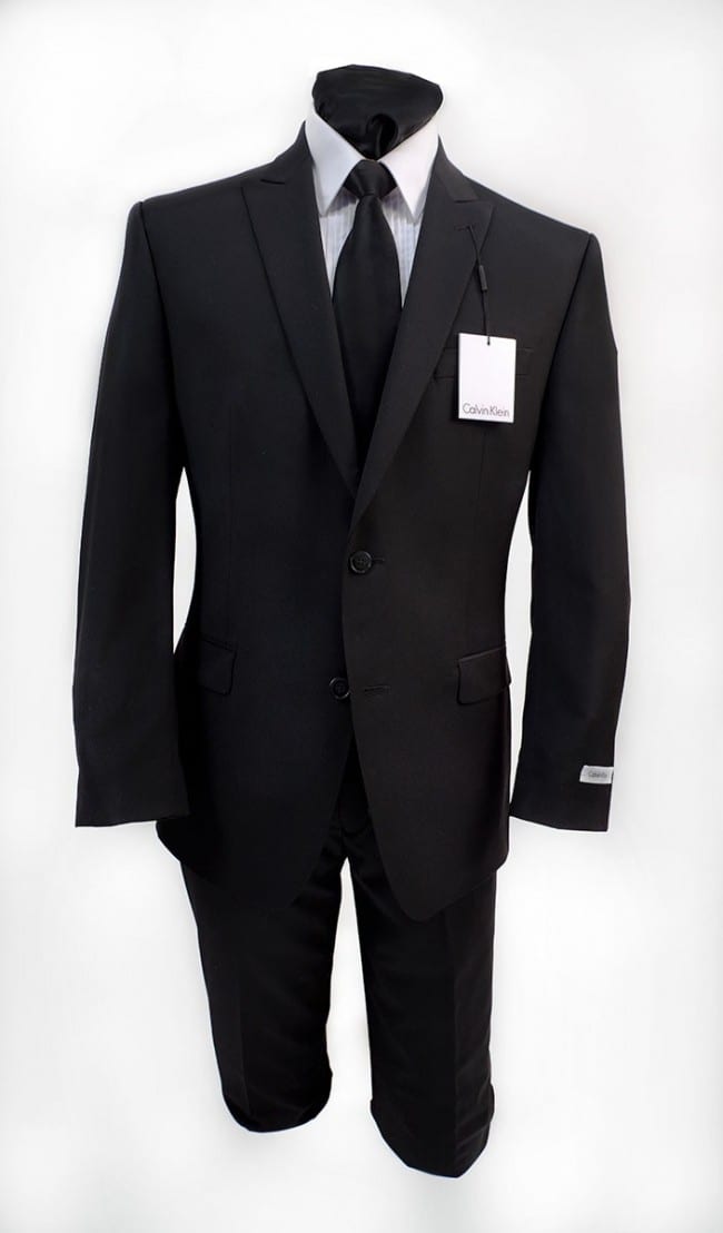 Wedding Formal Wool Suit Peak Lapel by Calvin Klein - Tuxedos Online