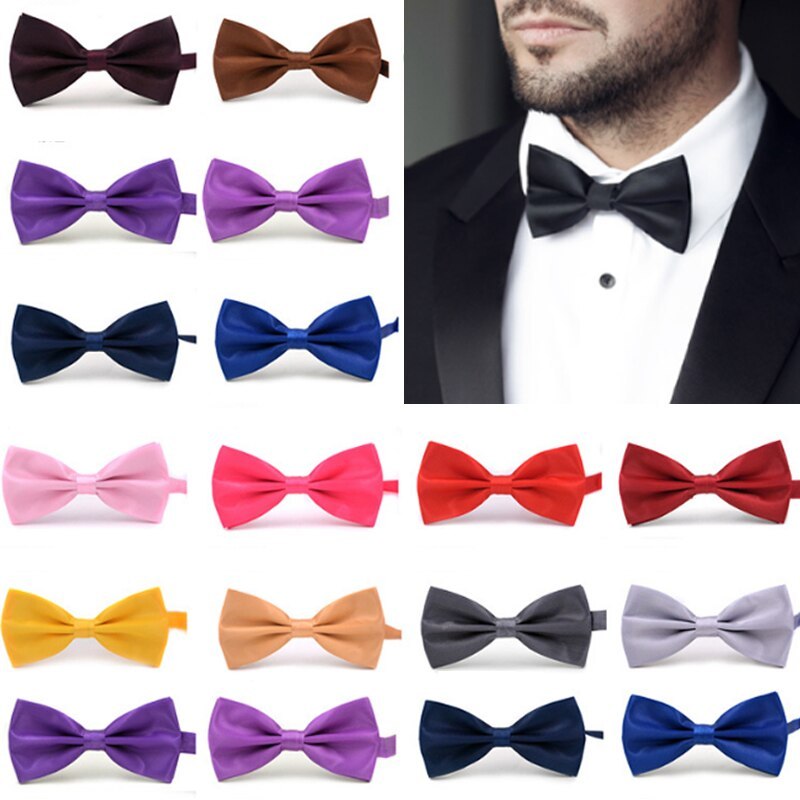 SET OF 5 Mens Classic Fashion Pre-Tied Bow Tie 100% Cotton Linen or Poly  #19 
