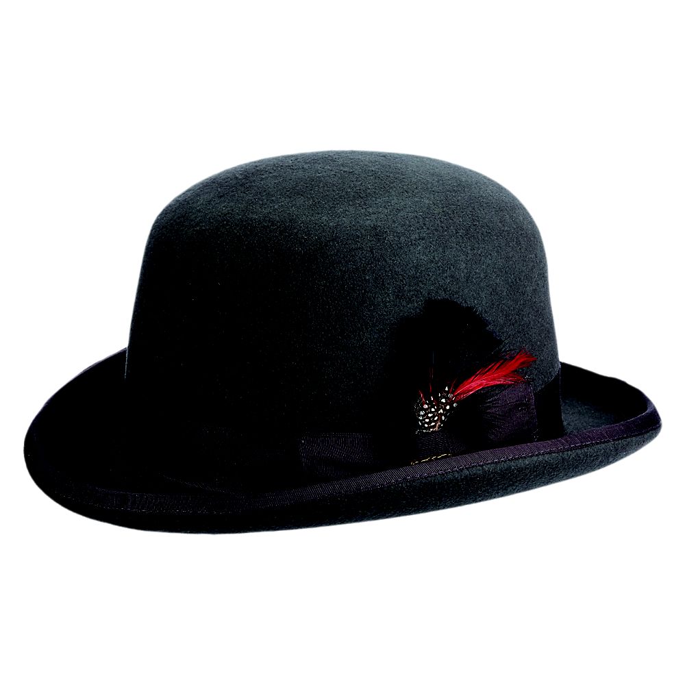 CXQRR Black Bowler Derby Hat Short Rolled Brim Fedora Hat for Me 並行輸入品 Bowler Hat Derby Hat Wool Felt Charcoal - Tuxedos Online