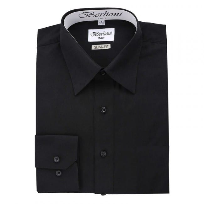 black slim fit formal shirt