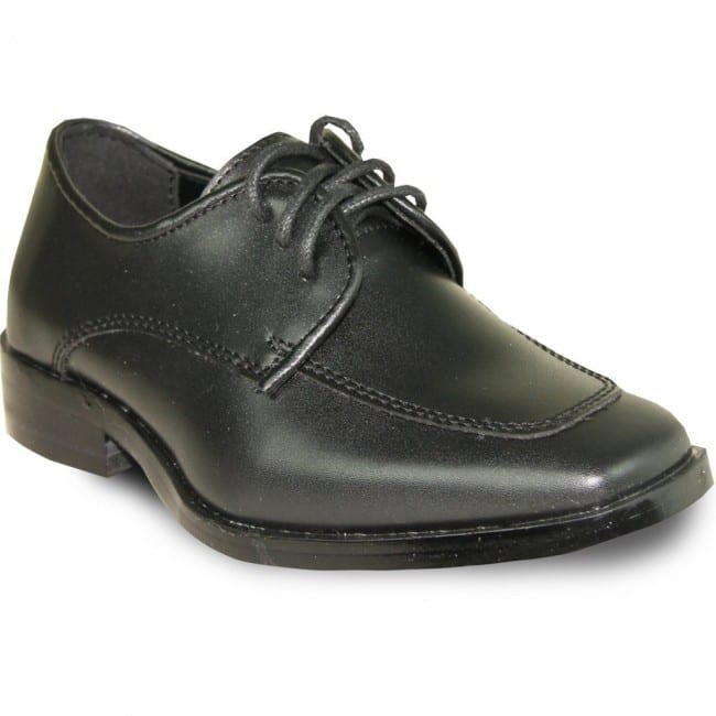 Boys Black Matt Formal Shoes | Boys Wedding Shoes | Lace Up Shoes | First Walkers