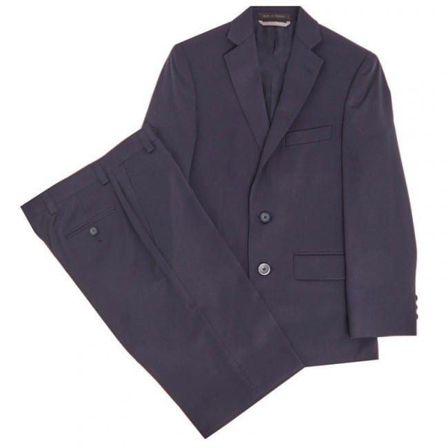 Boys Navy Blue Two Button Notch Suit - Tuxedos Online