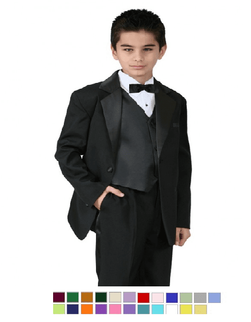 Boy White Black Formal Party Wedding Vest Suit Tuxedo New Born Baby Teen sz S-20