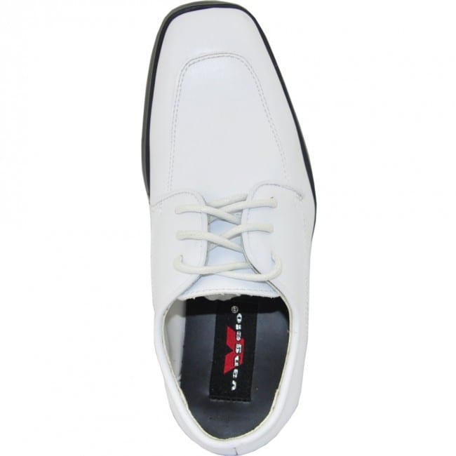 Boys White Matte Lace Up Dress Shoes Tuxedos Online