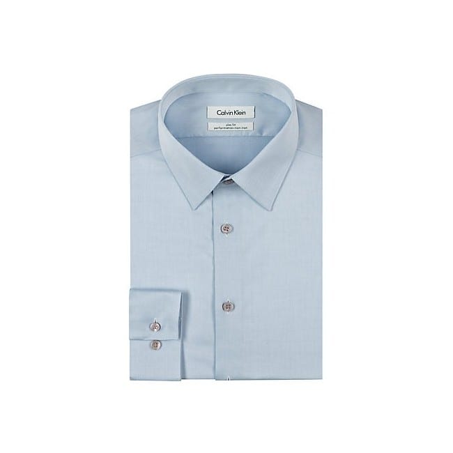 server Masaccio ruimte Calvin Klein Steel Slim Fit Non Iron Solid Dress Shirt - Tuxedos Online