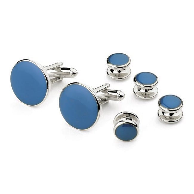 Cufflinks and Studs Set Silver Finish All Colors Tuxedos Online