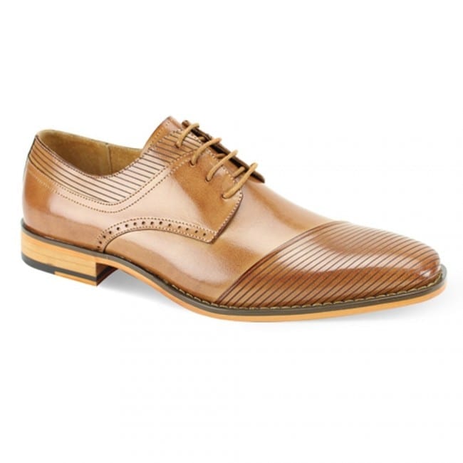 Tan Stripe Cap-Toe Dress Shoe - Tuxedos 