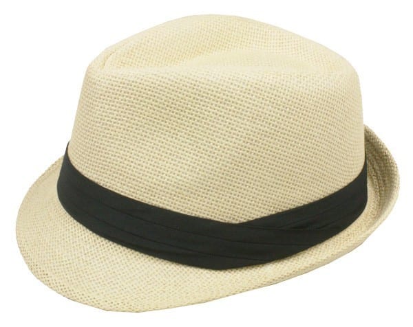 Ivory Fedora Hat with Black Band - Tuxedos Online