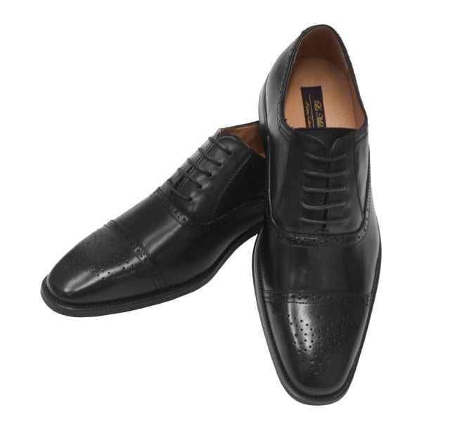 Black leather Oxford dress shoes