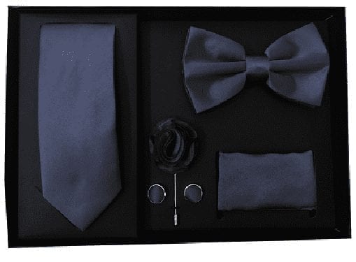 Novelty Wood Bow Tie Handmade Groom Groomsman Pre-tie Bowtie Pocket Square and Mens Cufflinks Set with Gift Box 