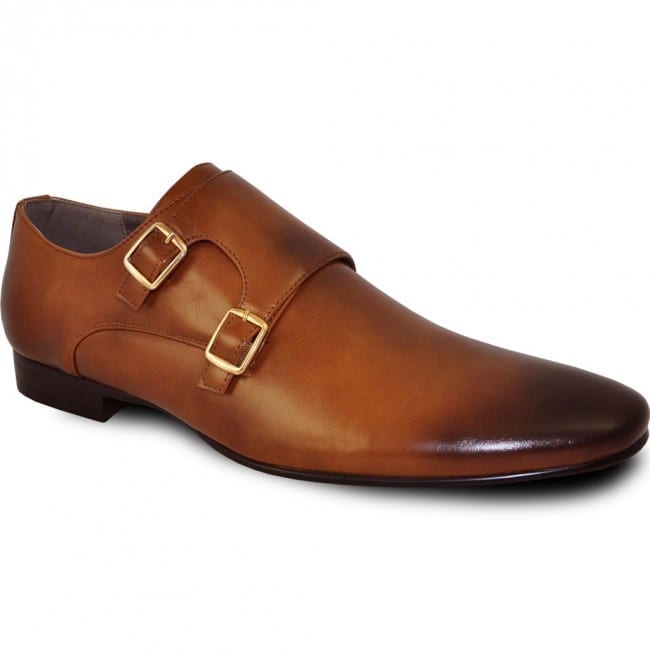 Cognac Brown Slip On Shoe Buckle Shoe