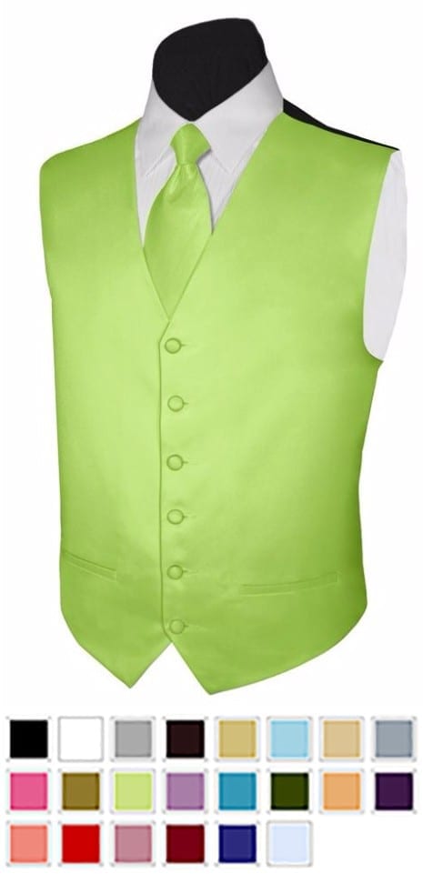 3X-Large Mens Olive Green Rapture Fullback Wedding Prom Formal Tuxedo Vest & Tie 