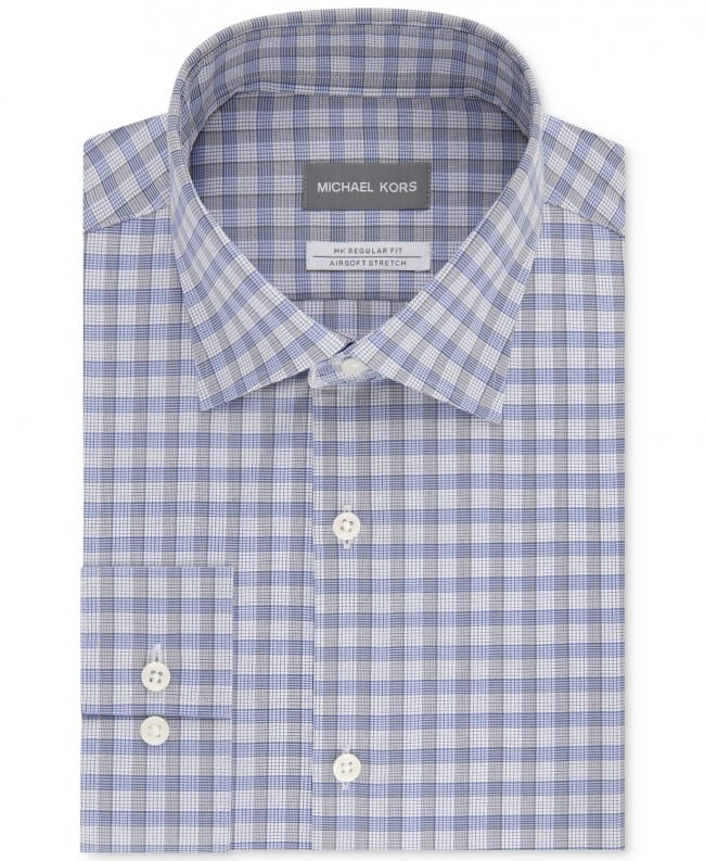 Michael Kors Mens SlimFit Trim Stretch Gingham Shirt  Macys