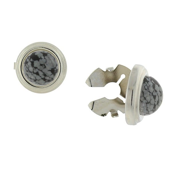 Snowflake Shirt Cuff Button Covers Set in Silver Tuxedos Online