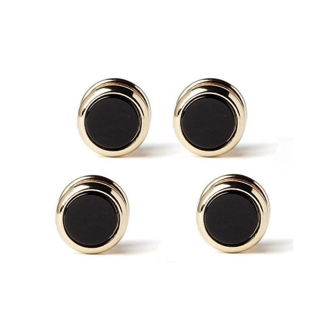 Studs Genuine Onyx Tuxedo Studs Set Tuxedo Shirt Buttons Gold