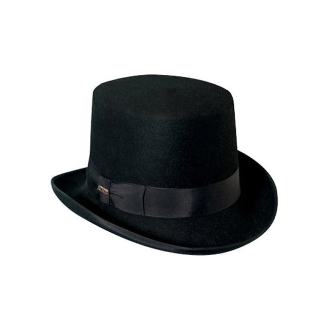 VINTAGE Wool Felt Topper Top Hat Gentlemen Tuxedo Men Victorian59cmBlack 
