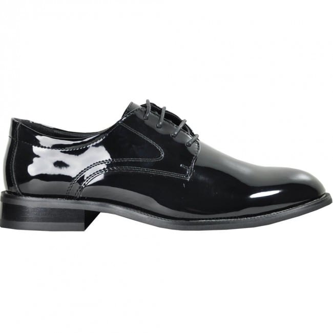 Discount Black Tuxedo Shoes Shiny Lace Up Shoe Halloween Police Costume Shoes 