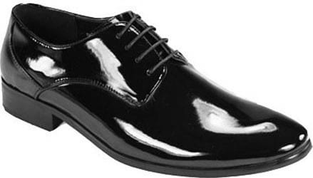 black patent leather tuxedo shoes