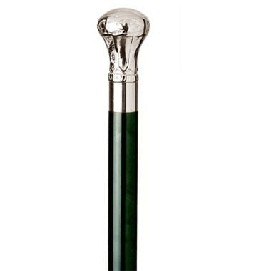 Walking Stick Silver Ornate Design Cap Maplewood Cane - Tuxedos Online