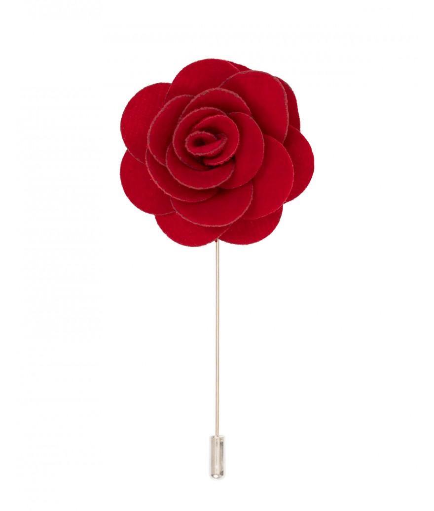 Red & White Flower ribbon Pin